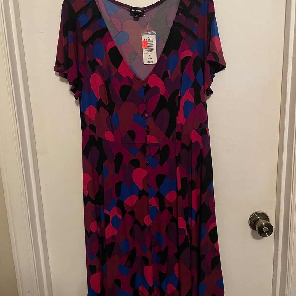 Torrid Multicolor Heart Print Dress